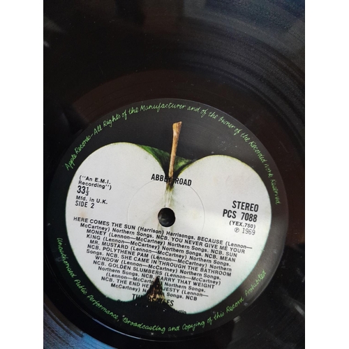 294 - 2 x vinyl record albums : Beatles Let it Be & Abbey Road, both playable but need a clean