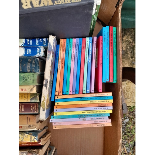 356 - Three boxes of assorted books and magazines, childrens and others