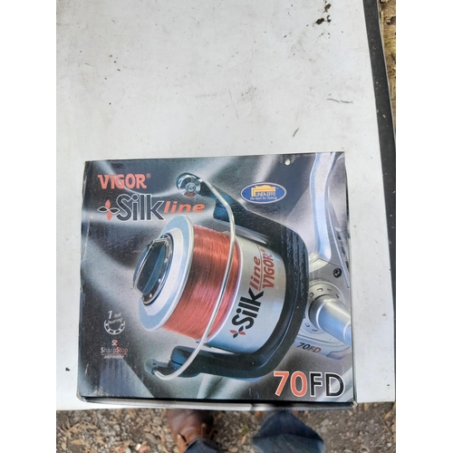 406 - New old Stock : Boxed fishing reel, Vigor Silk Line 70 FD  (box condition may vary to photograph)