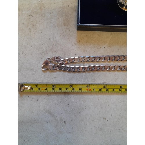 10 - Silver open link bracelet 63 g