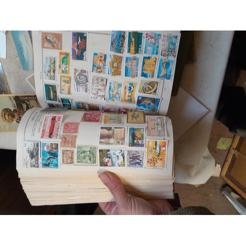 33 - Stamps and postcards : well filled world stamp album dating from 19th - late 20th century with colou... 