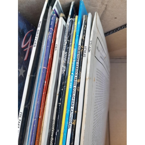 343 - Box of vinyl record albums : commercial pop compilations, easy listening etc.