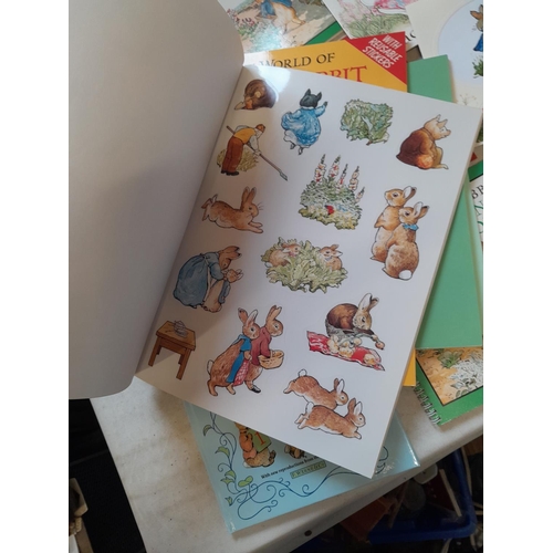 4 - Unused Beatrix Potter sticker books, Christmas book and related material