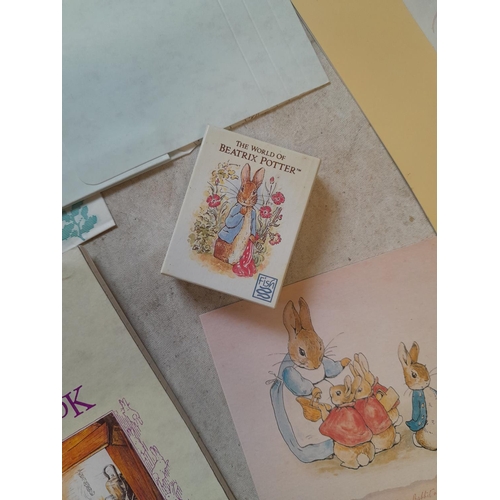 5 - Beatrix Potter earrings, boxed, notebook, calendar etc.