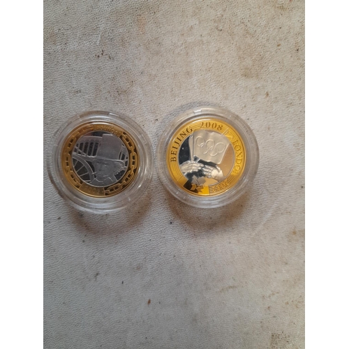 15 - Coins : 2 x silver proof £2 coins 2006 & 2008