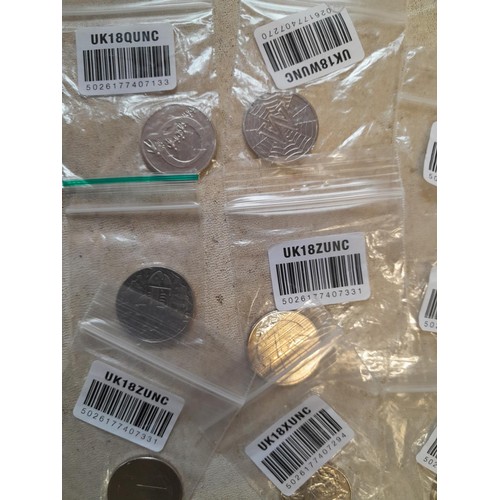 25 - Coins from the A- Z series 10 p coins, uncirc,