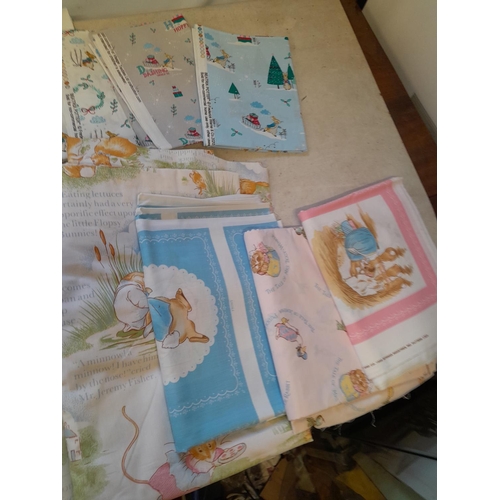 39 - Beatrix Potter and World of Peter Rabbit related fabric, textiles & material