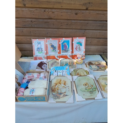 42 - Beatrix Potter and World of Peter Rabbit pictures in packaging, wool and needlecraft