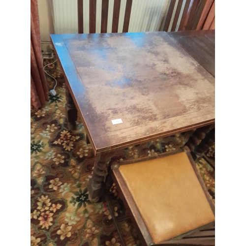 8 - Vintage oak barley twist extending dining table