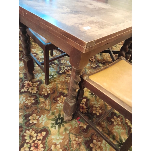 8 - Vintage oak barley twist extending dining table