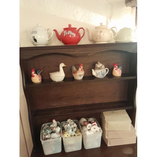 12 - Decorative ornaments, boxes of animal and other salt and peppers etc.