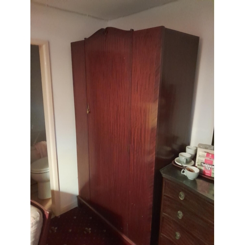 31 - Reproduction mahogany chest of drawers and wardrobe