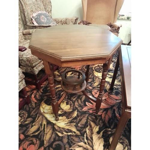 40 - Items of furniture : damaged wicker chair, coffee tables, Edwardian mahogany occasional table etc