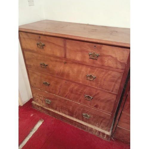 41 - Edwardian mahogany chest of drawers 112 cms x 54 cms x 112 cms