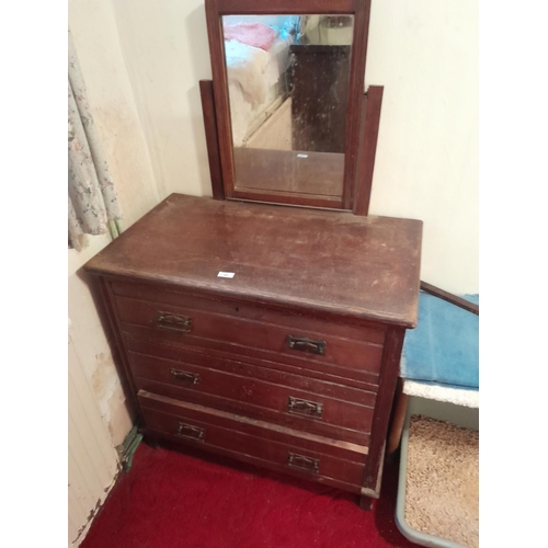 44 - Vintage oak  dressing chest 85 cms x 50 cms x 160 cms