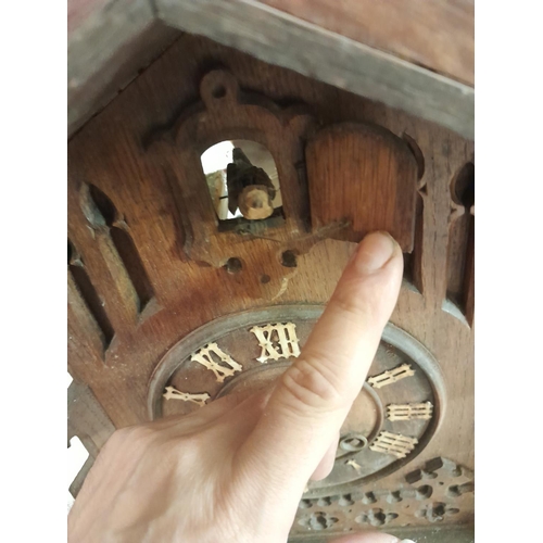 68 - Vintage cuckoo clock and key, for restoration