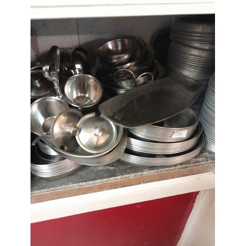 72 - Assorted catering stainless steel ware