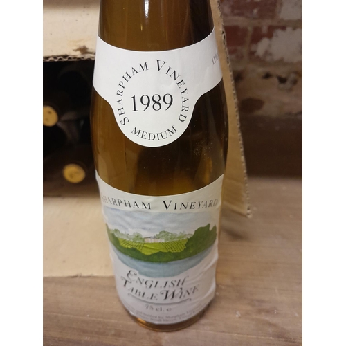 82 - Bottles of wine : Sharpham Vineyard 1989 medium white