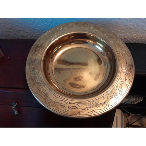 67 - 20th century brass Alms bowl etc.