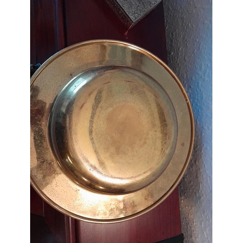 67 - 20th century brass Alms bowl etc.