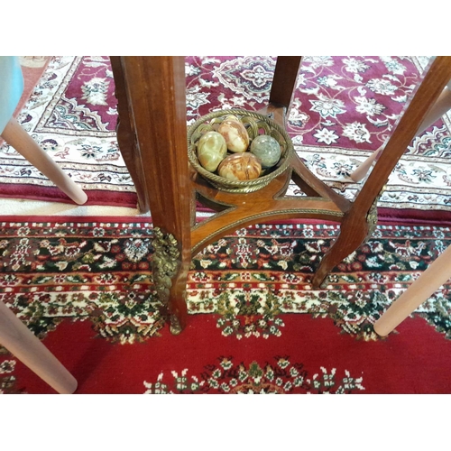 71 - 20th century inlaid French single drawer circular table with brass gallery and basket  49 cms x 80 c... 