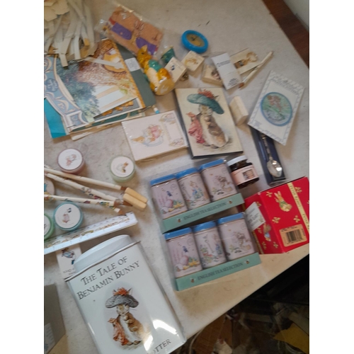 96 - World of Beatrix Potter and Peter Rabbit collectables : tins, badges, pencils and related items