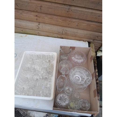 28 - 2 x boxes of glass ware, Caithness included