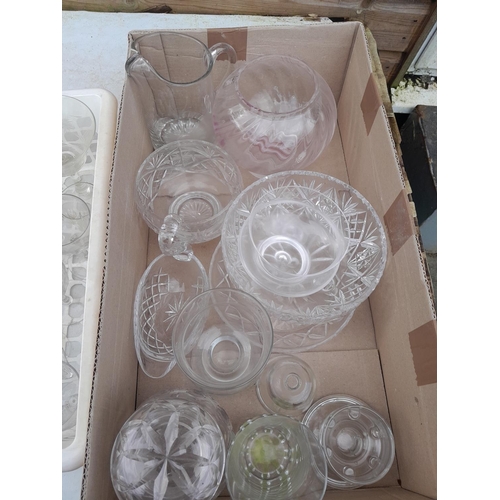 28 - 2 x boxes of glass ware, Caithness included