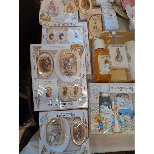 110 - World of Beatrix Potter and Peter Rabbit collectables : bathroom items soaps tissues and related