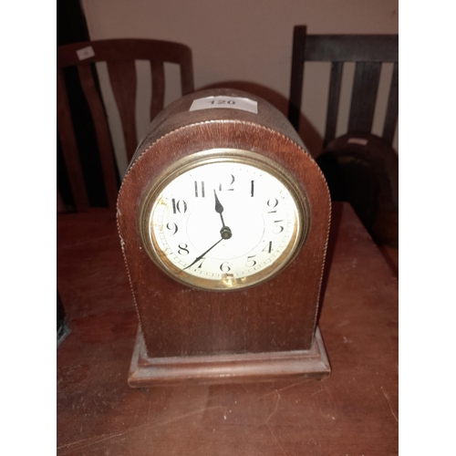 121 - Edwardian inlaid dome top mantle clock