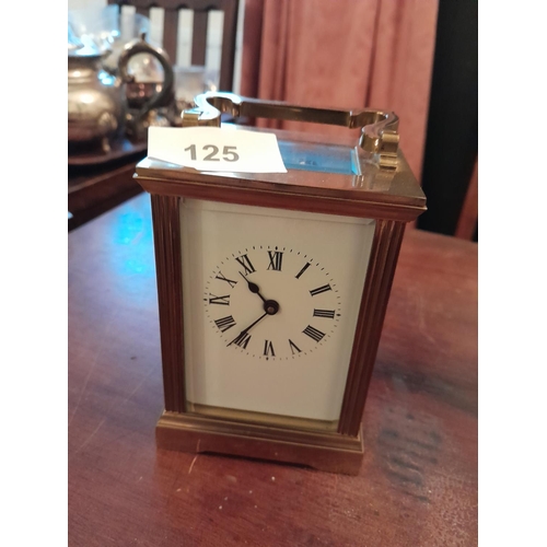 126 - Vintage carriage clock with key