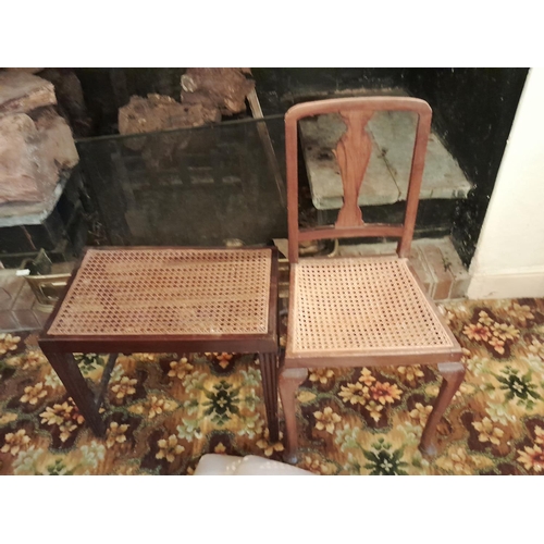 135 - Chair and cane stool