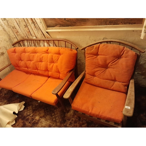 146 - Mid 20th century two seater and easy chair for re upholstering and restoration