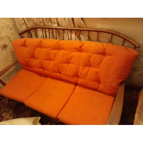 146 - Mid 20th century two seater and easy chair for re upholstering and restoration