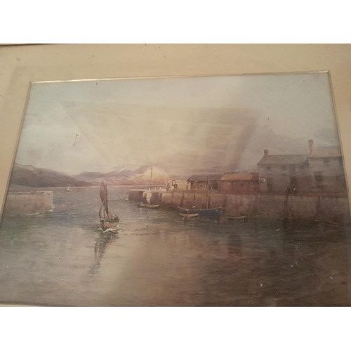 150 - Early 20th century English School watercolour by Arthur Perry, West Country harbour scene framed and... 