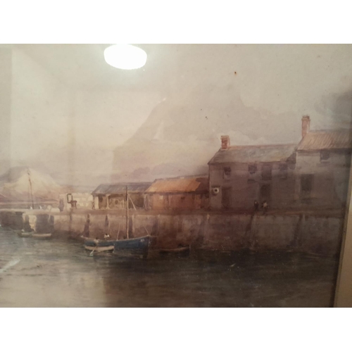 150 - Early 20th century English School watercolour by Arthur Perry, West Country harbour scene framed and... 