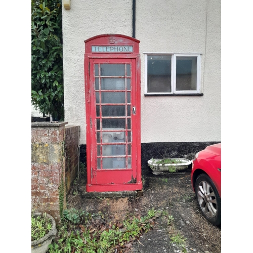 152 - Vintage telephone box, wooden door model, COLLECTION FROM PREMISES ONLY, please bring suitable trans... 