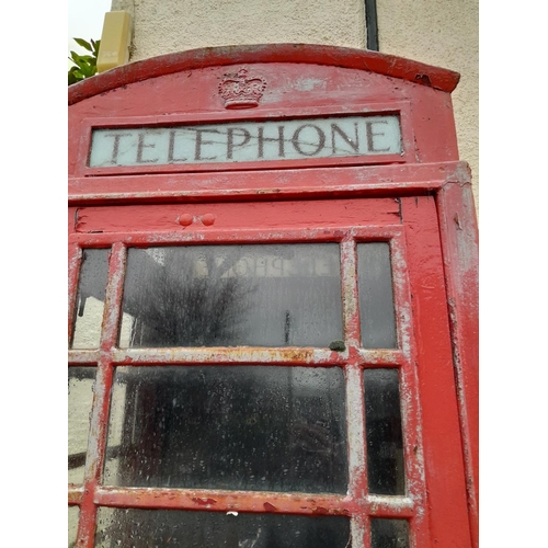 152 - Vintage telephone box, wooden door model, COLLECTION FROM PREMISES ONLY, please bring suitable trans... 