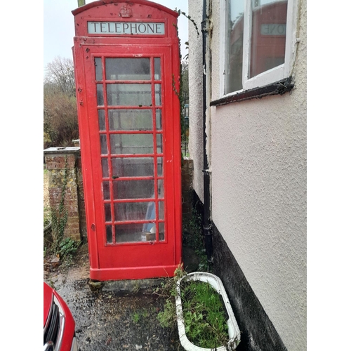 152 - Vintage telephone box, wooden door model, COLLECTION FROM PREMISES ONLY, please bring suitable trans... 