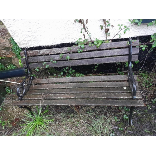 153 - 3 x wood and metal garden benches