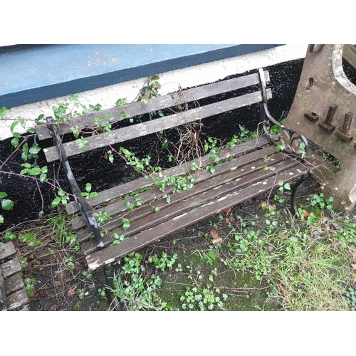 153 - 3 x wood and metal garden benches