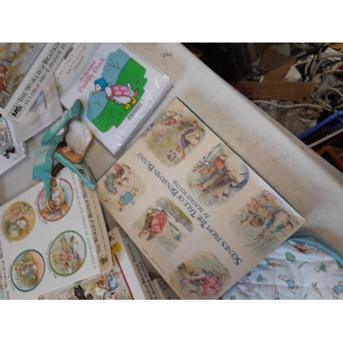 164 - World of Beatrix Potter and Peter Rabbit collectables : fabric and textiles, boxed games and puzzles... 