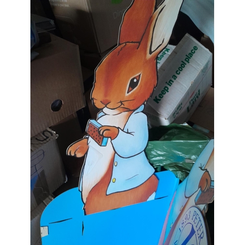 170 - World of Beatrix Potter and Peter Rabbit collectables : Advertising floorstanding cut out cardboard,... 