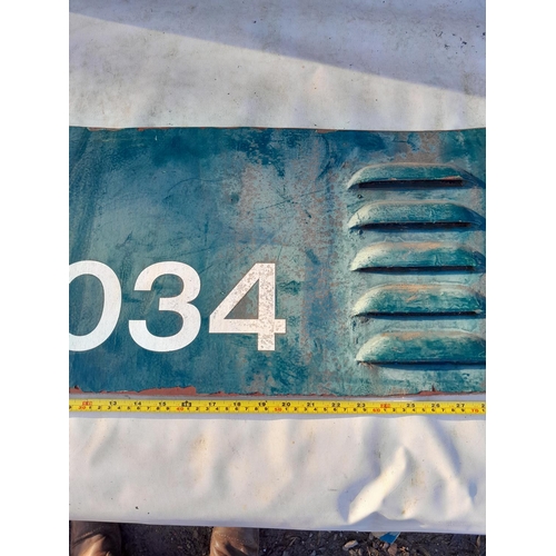 34 - Vintage railway flame cut diesel locomotive number plate with related ephemera