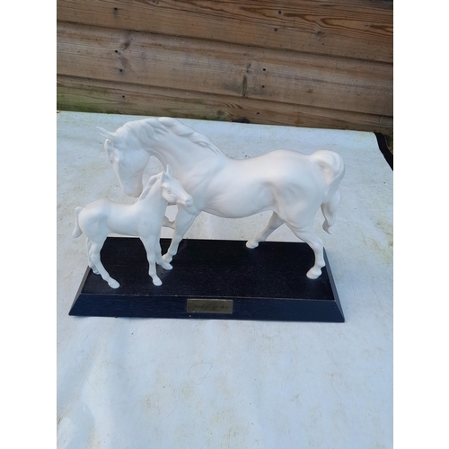 43 - Beswick grey mare and foal on plinth in good order