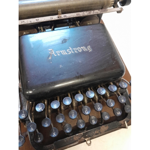 62 - Very Rare Armstrong Model No 8 typewriter in metal case from early 20th century