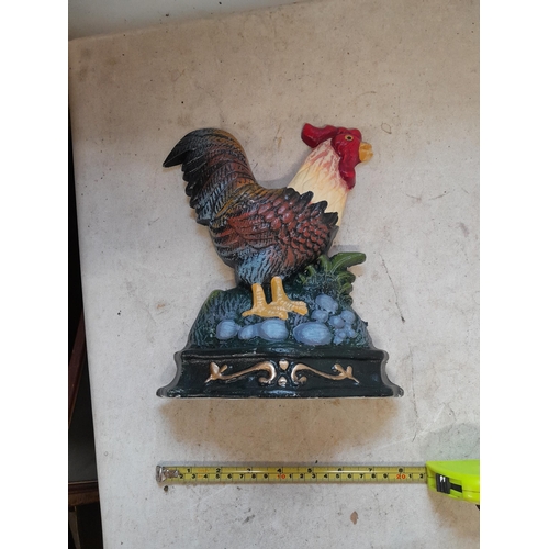 69 - Painted chicken door stop