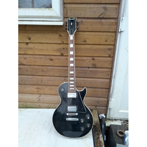 126 - Vintage Columbus electric guitar, Japanese made black body