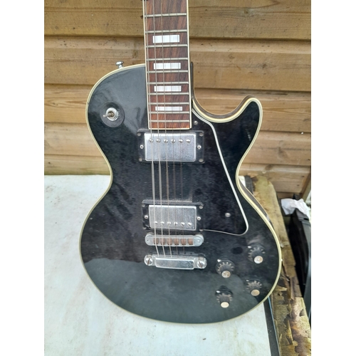 126 - Vintage Columbus electric guitar, Japanese made black body