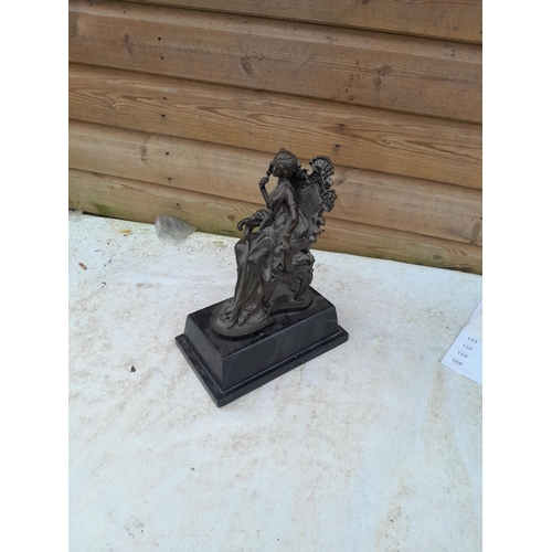 140 - 20th century bronzed metal lady on marble base